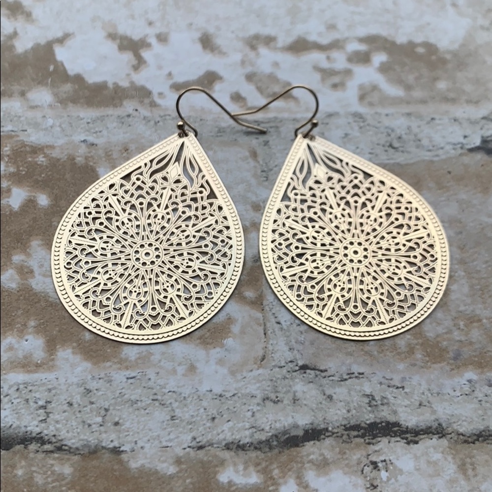 Gold plated tear drop earrings